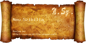Neu Szibilla névjegykártya